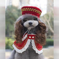 Load image into Gallery viewer, Dog Christmas costume, red velvet with white lace trim
