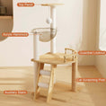 Charger l'image dans la visionneuse de la galerie, 41.3-inch wooden cat tree with sisal posts, acrylic hammock, top perch, guardrail lookout and auxiliary stairs
