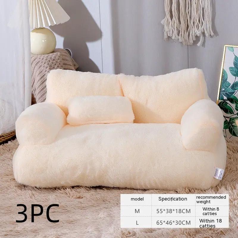 Cozy Cat Sofa Bed with Plush Pillow Indoor Non Slip Bottom Supportive Soft Backrest Design by Pet Zen