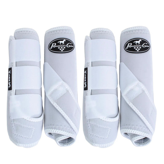 Professionals Choice SMB-3 Sports Medicine Boot | 360 Degrees of Impact Protection | Support for The Suspensory System | Value 4-Pack | Large White - from For Animals, With Love
