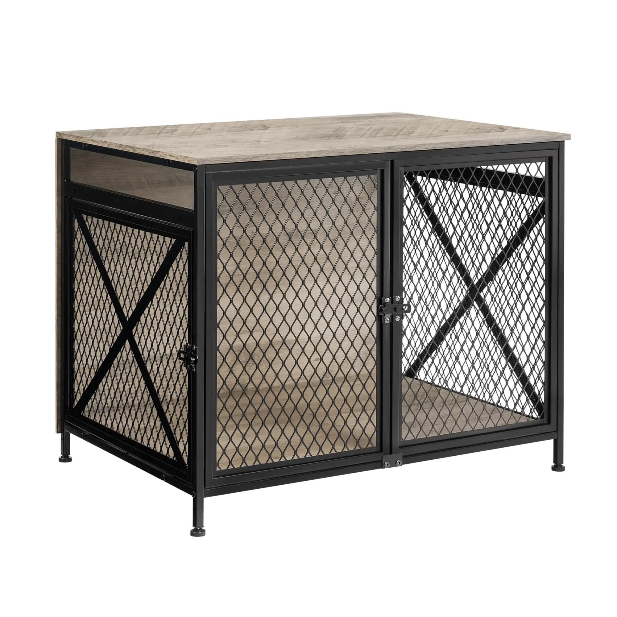 DWANTON Dog Crate Furniture 25" L Three-Door Wooden Dog Kennel Indoor Connectable Expansion Wooden Dog Crate Table for Small/Medium/Large Dog Dog House Dog Cage Large Greige - from For Animals, With Love