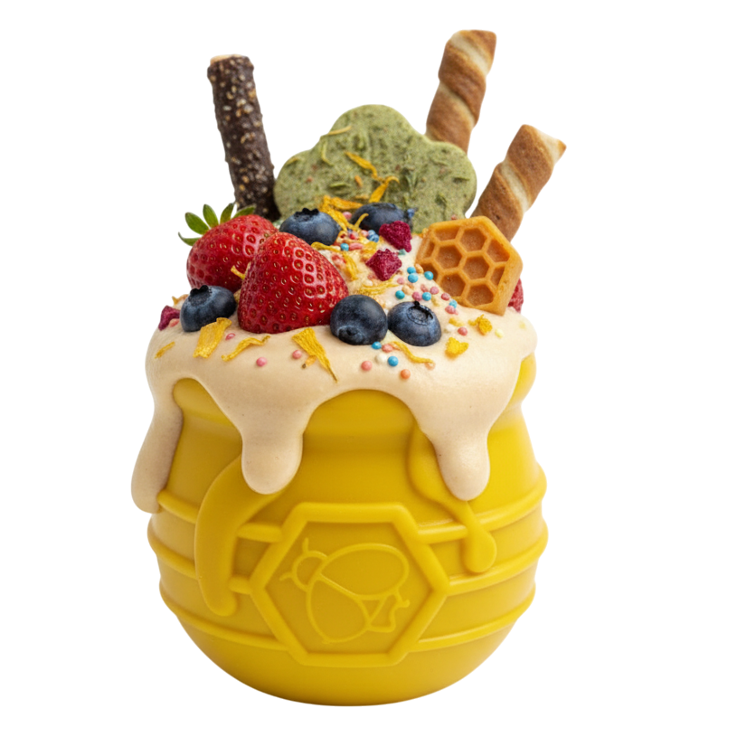 SodaPup Honey Pot PUP-X rubber eCup treat dispenser in assorted colors
