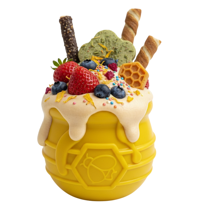 SodaPup Honey Pot PUP-X rubber eCup treat dispenser in assorted colors