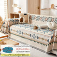 Load image into Gallery viewer, Extra Large sofa cover by topspet; stretchable furniture protector in blue and beige geometric pattern.
