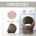 Bild in Galerie-Betrachter laden, Pear Daisy handmade wicker elevated cat bed with cushion set (2), dark brown for kittens
