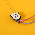 Charger l'image dans la visionneuse de la galerie, Pet Zen Halloween Cat Teaser sounding bell toy for cats; white cat-face foam with bells and orange-purple straps.
