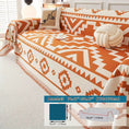 Load image into Gallery viewer, Boho-Chic sofa cover by topspet in orange and white geometric print for all-season protection
