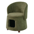Load image into Gallery viewer, Green Pet Friendly Chair with Hidden Pet Nook, olive upholstery and wooden legs.
