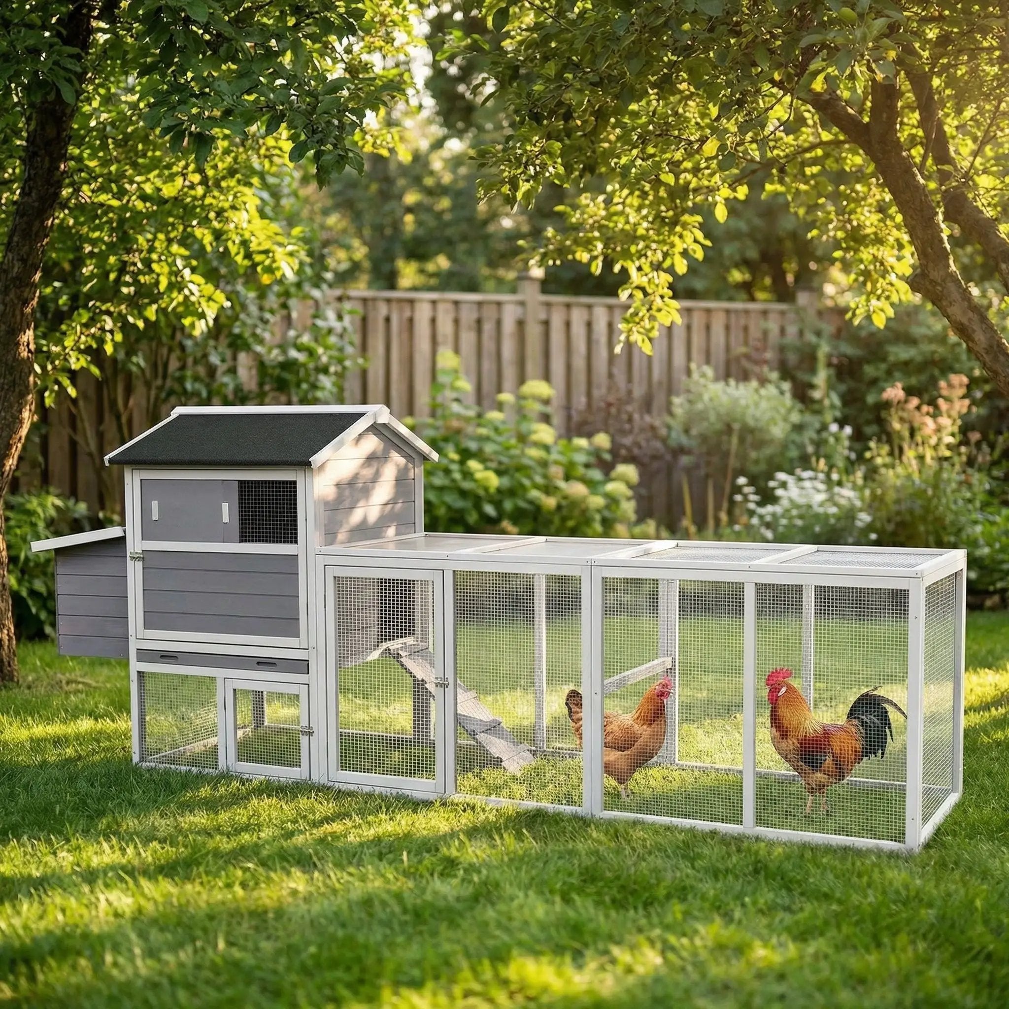 Chicken Coop With Run And Nesting Box by HouseOfZazla