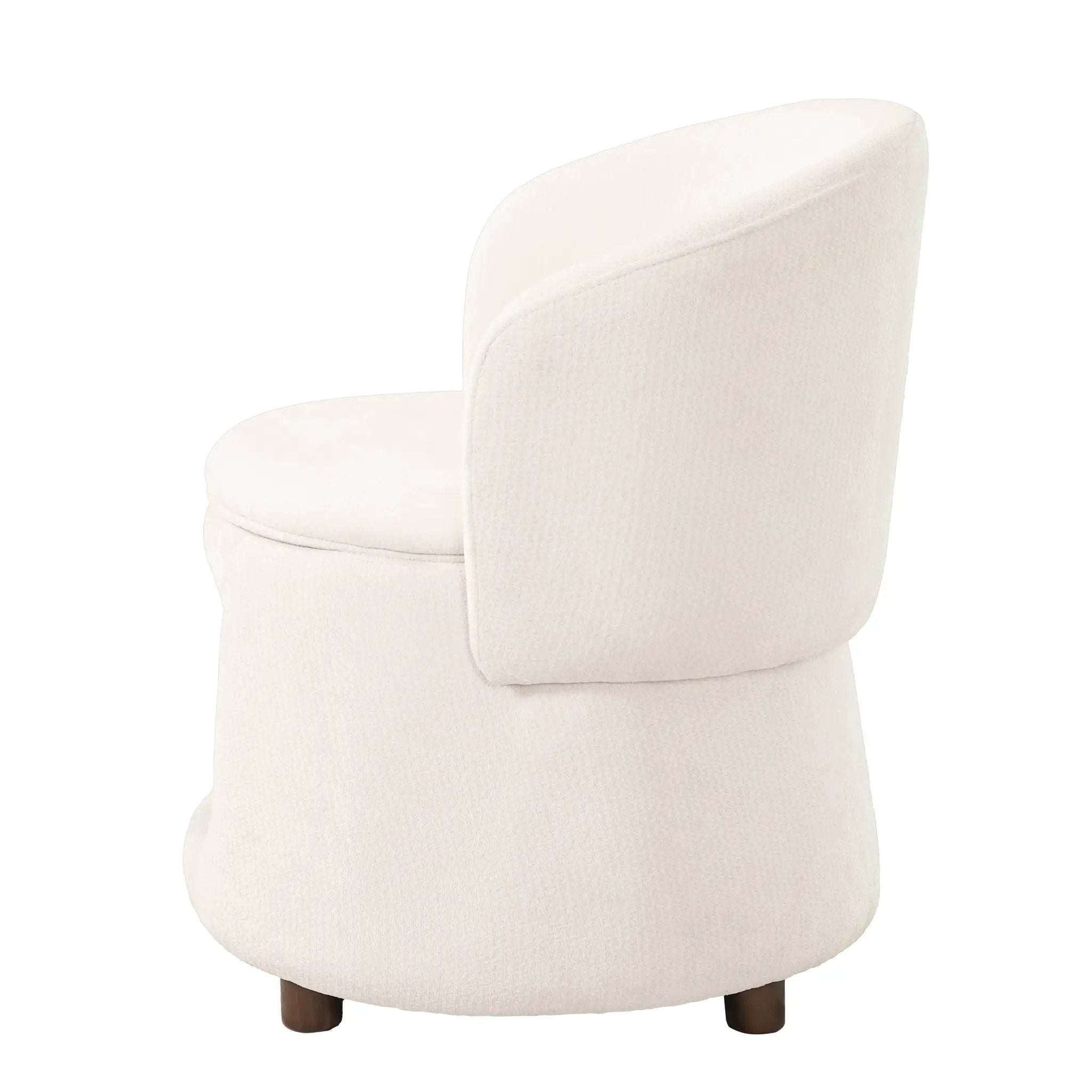 Beige Pet Friendly Chair with Hidden Pet Nook; fabric upholstery with dark wooden legs