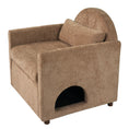 Load image into Gallery viewer, Coffee Pet Friendly Accent Chair with Hidden Pet Nook by Home Furnishers in brown textured fabric
