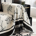 Load image into Gallery viewer, Soft & Cozy Chenille Reversible Sofa Cover by topspet in black and white floral design
