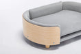 Load image into Gallery viewer, Scandinavian Style Elevated Dog Bed Pet Sofa Velvet Cushion Mid Size Light Grey by HouseOfZazla
