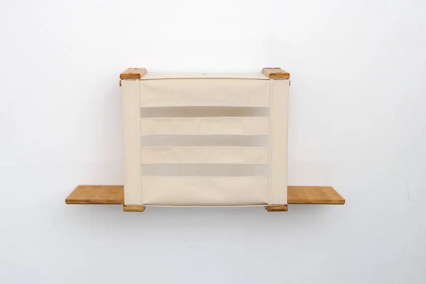 Cat Cubby for Wall Covered Cat Bed by Catastrophic Creations; beige fabric with wooden side shelves