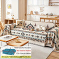 Load image into Gallery viewer, Extra Large Sofa Cover - stretchable furniture protector with blue beige tribal pattern (71x165 inches).
