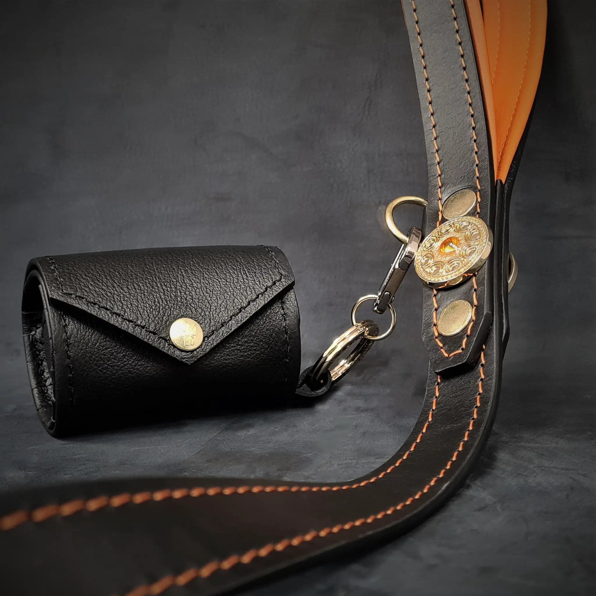 Bestia Designer Italian Nappa Leather Poop Bag Holder Case by Bestia Dog Gear