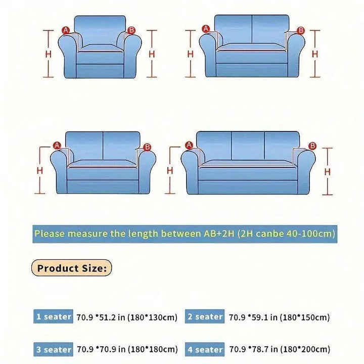 Chenille Fabric Sofa Cover by topspet, blue, non-slip universal protector for 1–4 seat sofas.