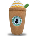 Load image into Gallery viewer, Puppaccino dog toy by For Animals, With Love; plush brown cup with white whipped topping and green leaf.
