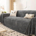 Load image into Gallery viewer, Luxurious Four Seasons Jacquard Slipcover, dark gray waterproof couch cover with arched jacquard pattern on sofa
