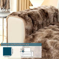 Load image into Gallery viewer, Luxurious Gradient Velvet Sofa Cover by topspet; plush brown velvet throw over a white sofa
