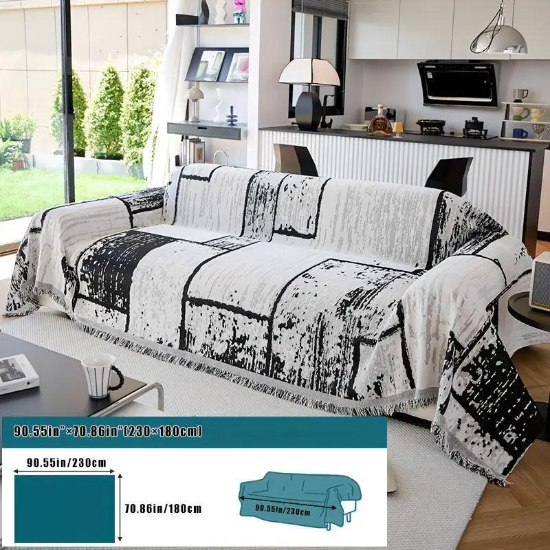 topspet Luxury Pet Cover for Leather Sofa, non-slip and machine washable, white/gray abstract pattern