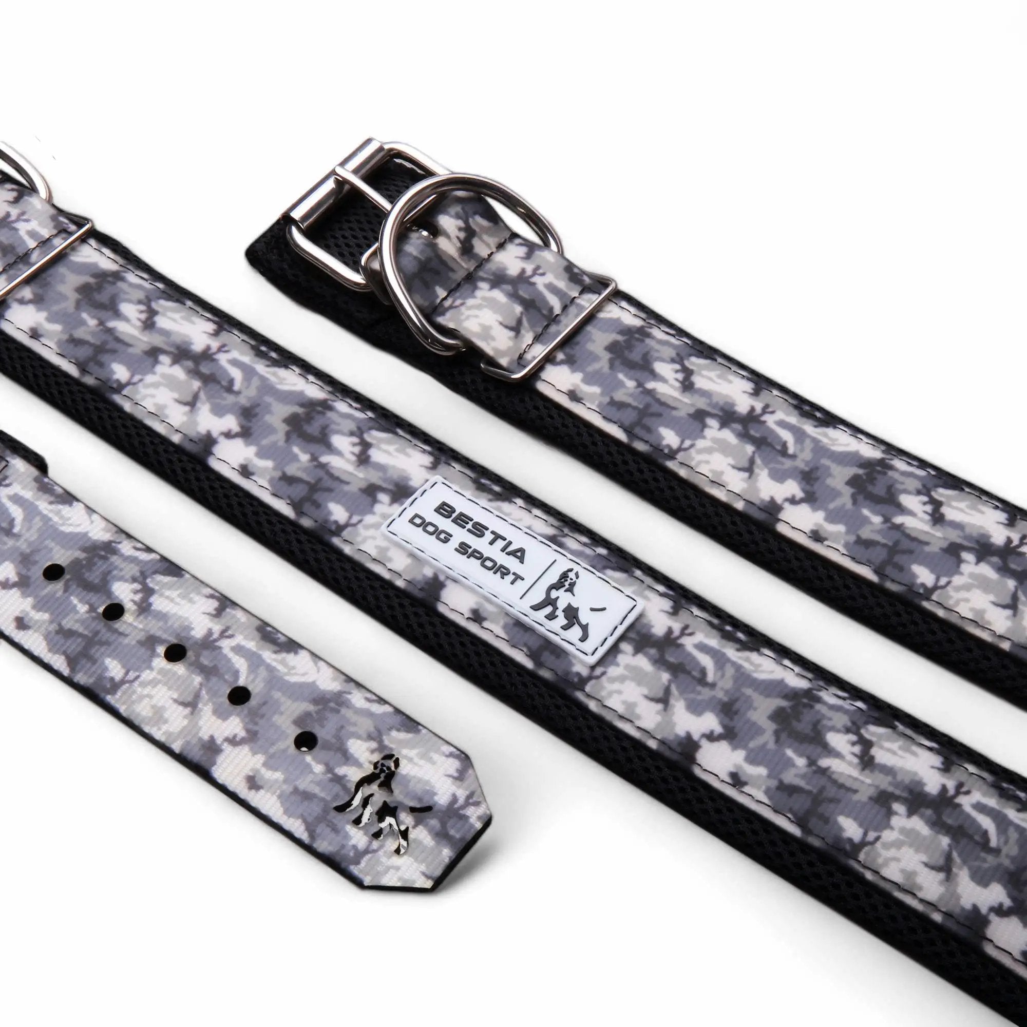BESTIA DOG SPORT COLLAR GREY CAMO - Pet Collars & Harnesses from Bestia Dog Sport