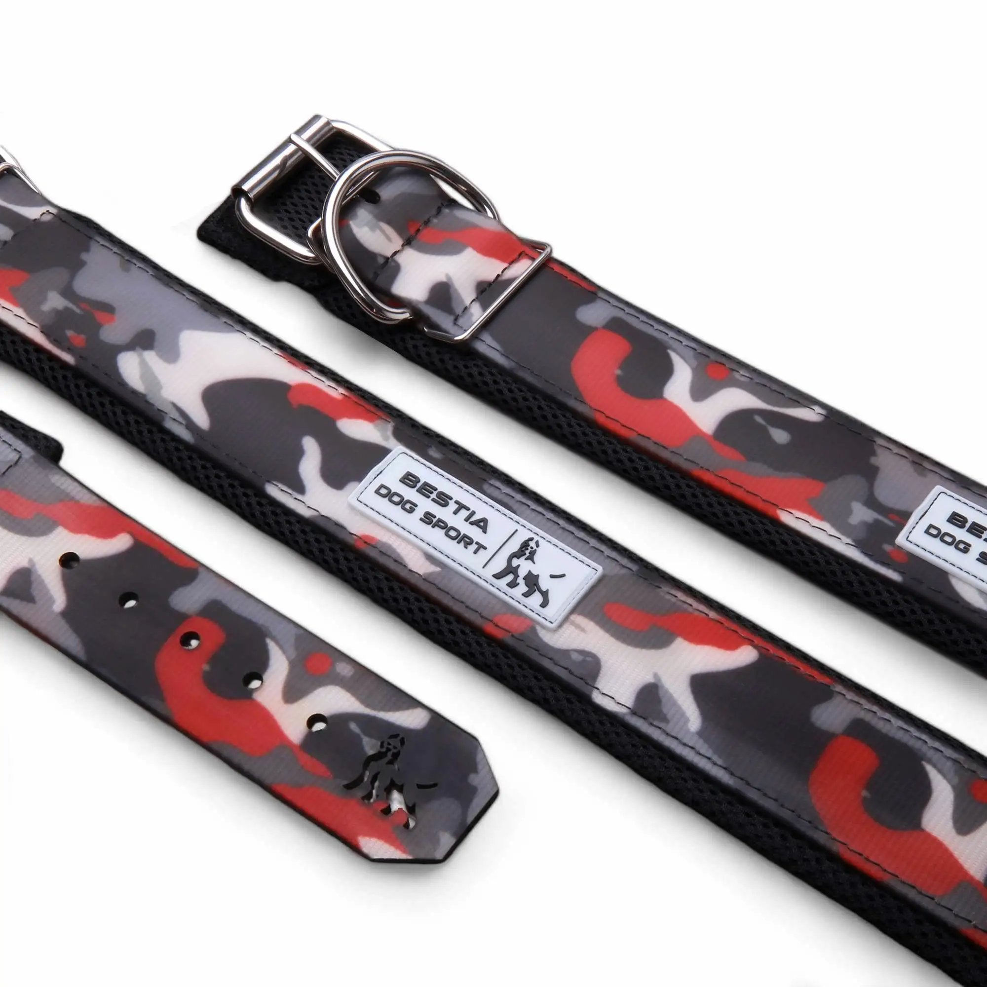 BESTIA DOG SPORT COLLAR RED CAMO - Pet Collars & Harnesses from Bestia Dog Sport