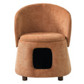 Load image into Gallery viewer, Orange pet-friendly chair with hidden pet nook; textured fabric, Home Furnishers Chairs & Accent Seating
