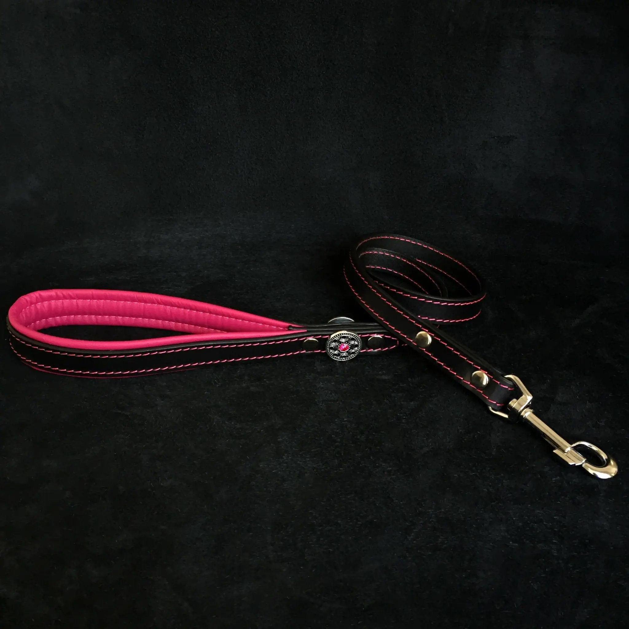 'Bijou'' leather lead pink - Pet Leashes from Bestia Dog Gear