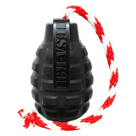 USA-K9 Magnum Grenade - Black Magnum Rubber Chew Toy for Extreme Chewers | USA Made