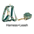 Load image into Gallery viewer, Blue Blossom Floral Harness Lead Set 3 Piece Kit With Removable Bow by DDPaws
