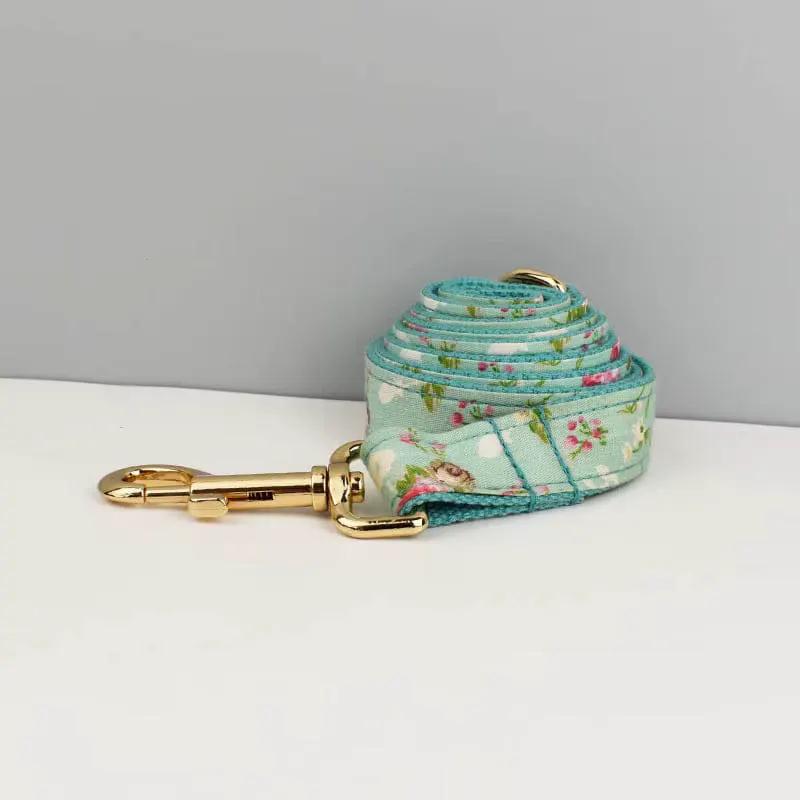 Blue Blossom Floral Harness Lead Set 3 Piece Kit With Removable Bow by DDPaws