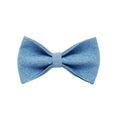 Load image into Gallery viewer, Luxury Blue Denim Dog Harness Leash Bow Tie Set Personalized Buckle by DDPaws
