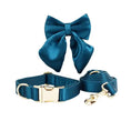 Load image into Gallery viewer, Luxe Blue Green Satin Dog Harness And Leash Set No Pull Custom Matching Pet Walking Gear Style by DDPaws
