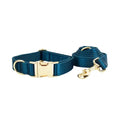 Load image into Gallery viewer, Luxe Blue Green Satin Dog Harness And Leash Set No Pull Custom Matching Pet Walking Gear Style by DDPaws
