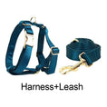 Load image into Gallery viewer, Luxe Blue Green Satin Dog Harness And Leash Set No Pull Custom Matching Pet Walking Gear Style by DDPaws
