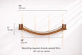 Load image into Gallery viewer, Cat Bridge for Wall by Catastrophic Creations; curved brown wooden cat perch with lattice sides
