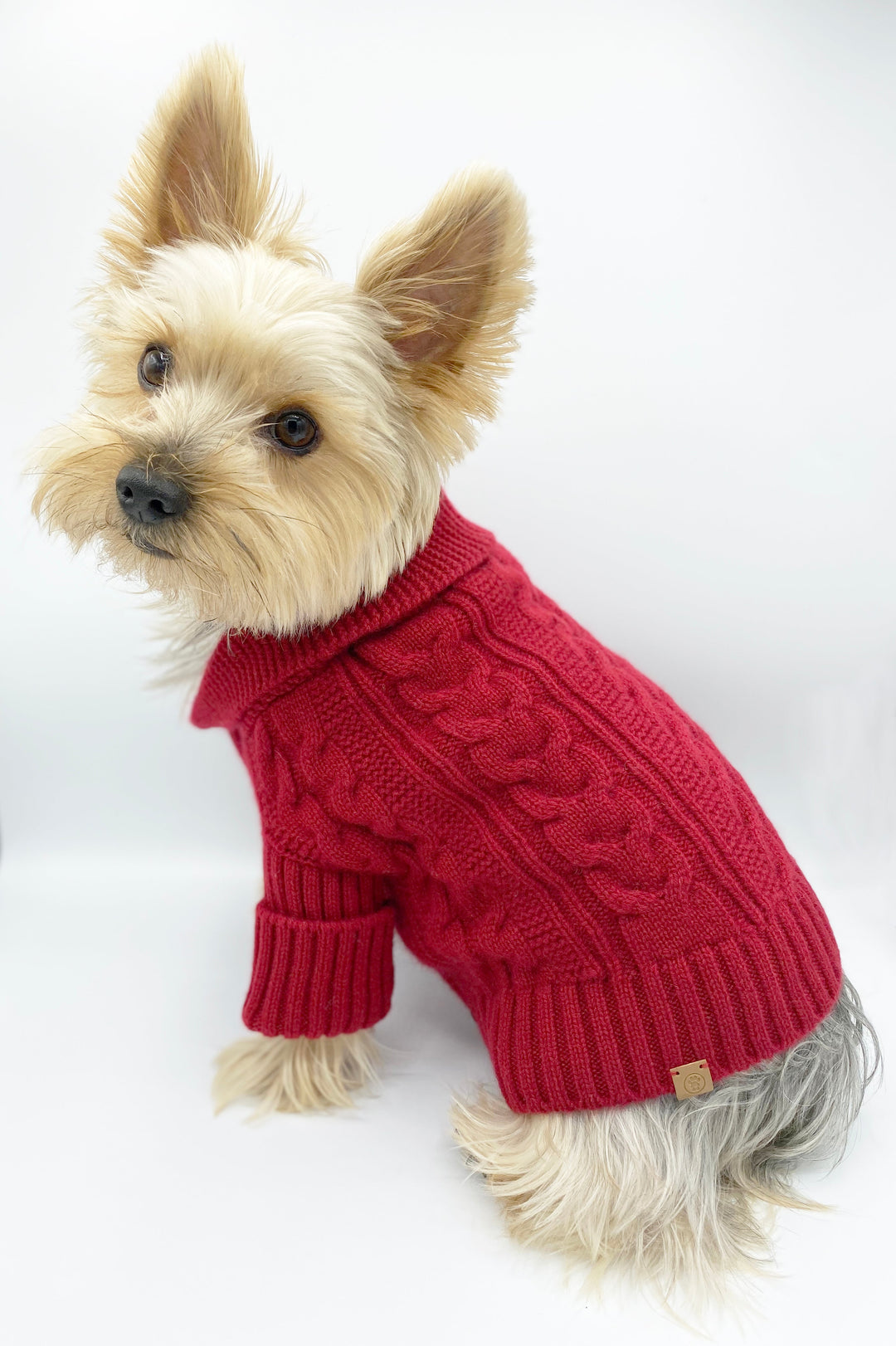 Bespoke Paws Brooklyn Cashmere Dog Cardigan, Garnet