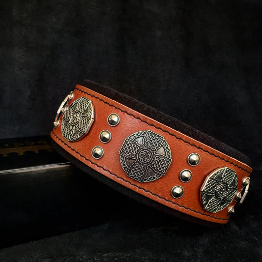 The "Maximus" collar 2.5 inch wide black & silver - Pet Collars & Harnesses from Bestia Dog Gear