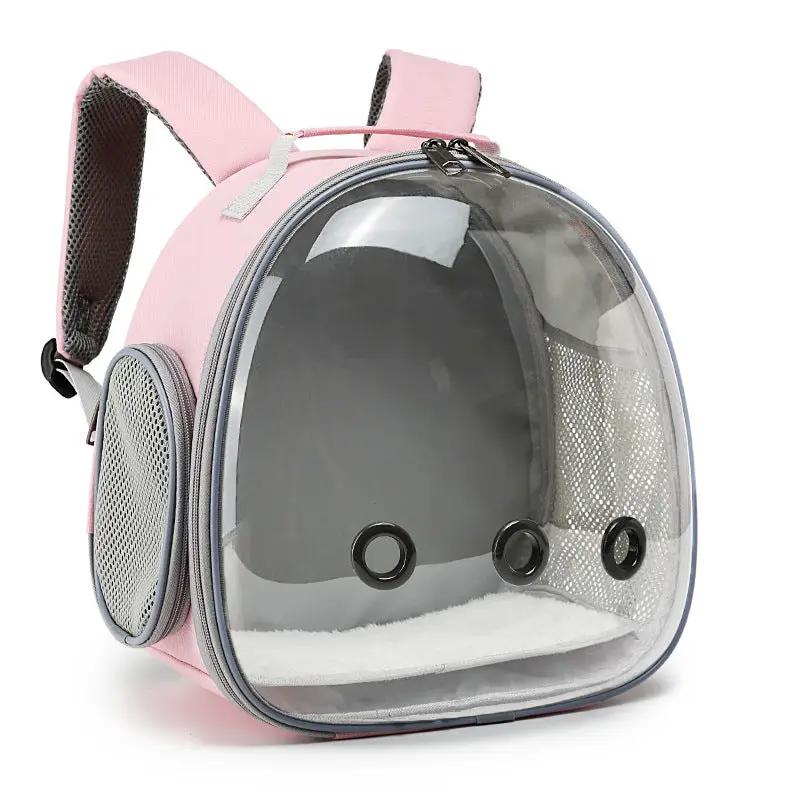 Transparent Small Animal Pet Backpack Carrier For Hamsters Guinea Pigs With Clear Bubble Window Travel Bag Case by Pet Zen