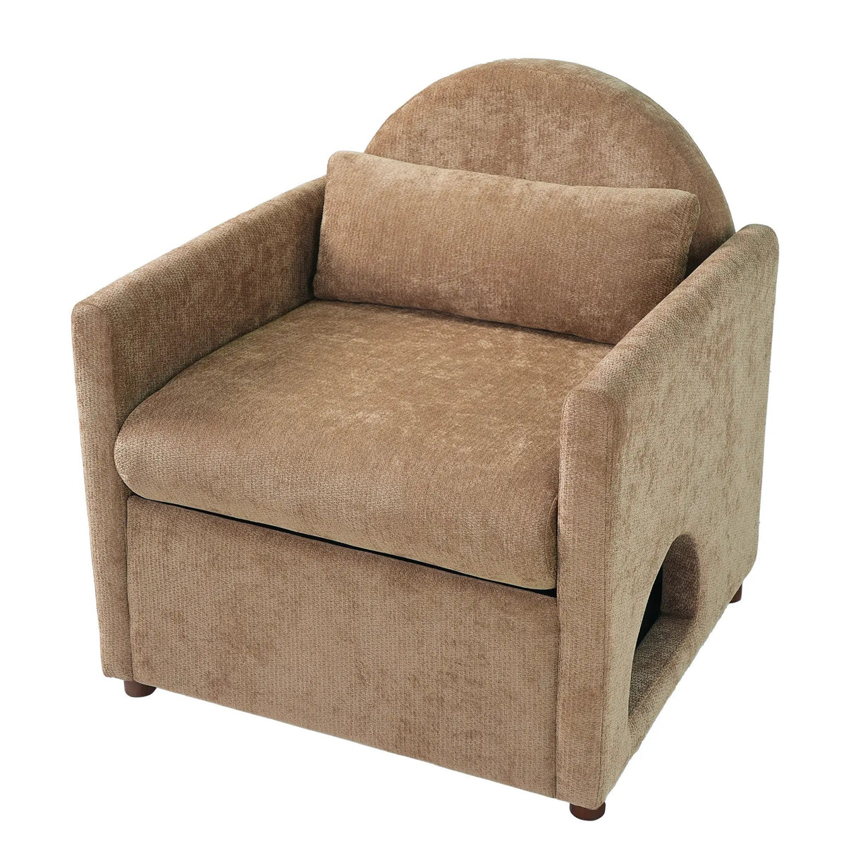 Coffee pet friendly accent chair by Home Furnishers with textured fabric