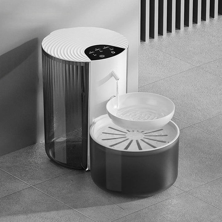 White tilt-bowl water dispenser with separate tanks