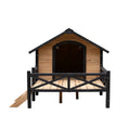 Cargar la imagen en la vista de la galería, Outdoor Large Wooden Cabin House Style Dog Kennel with Porch by HouseOfZazla
