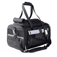 Load image into Gallery viewer, Mr. Peanut's Gold Series Expandable V3.0 Pet Carrier, black with mesh panels, air travel approved.
