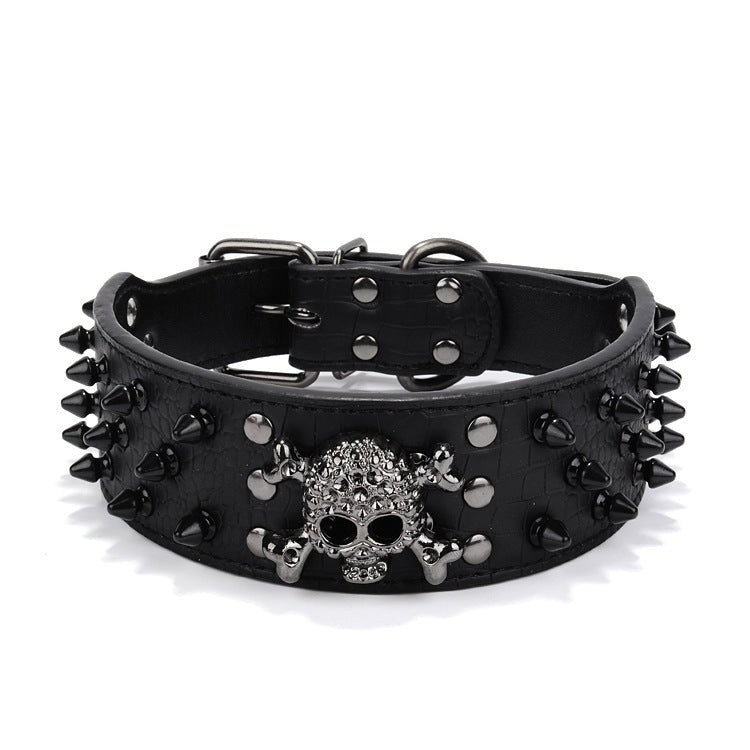 Skull Pet Collar Round Head Nail Dog Collar - from For Animals, With Love
