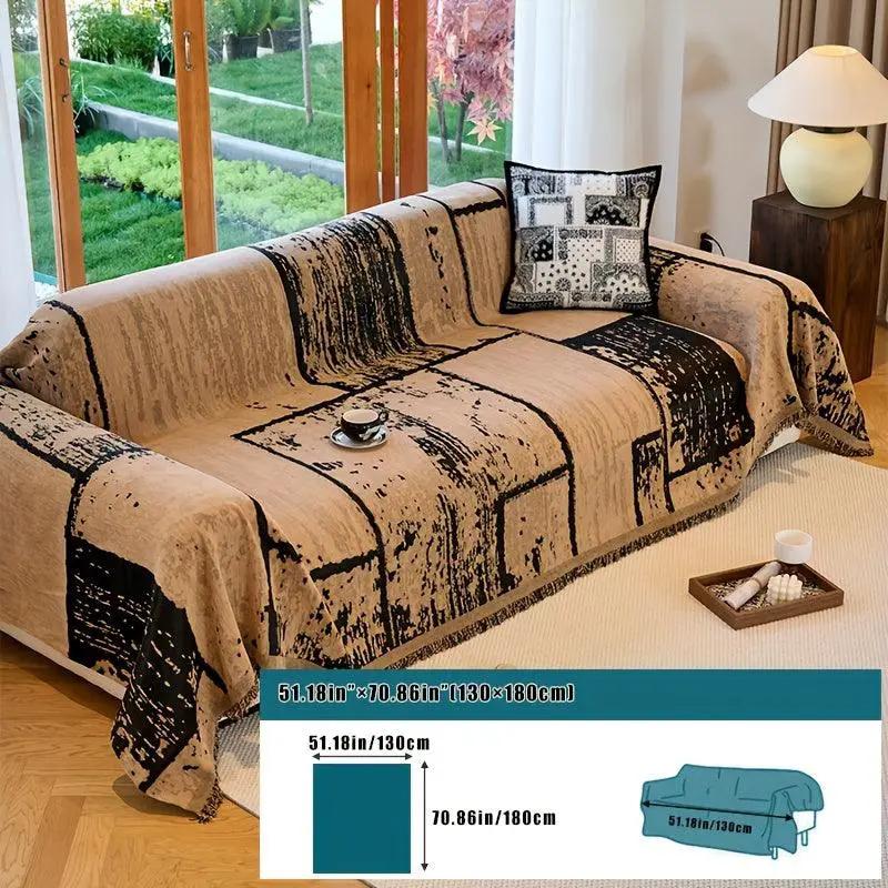 topspet Luxury Pet Cover for Leather Sofa in beige and black; non-slip and machine washable