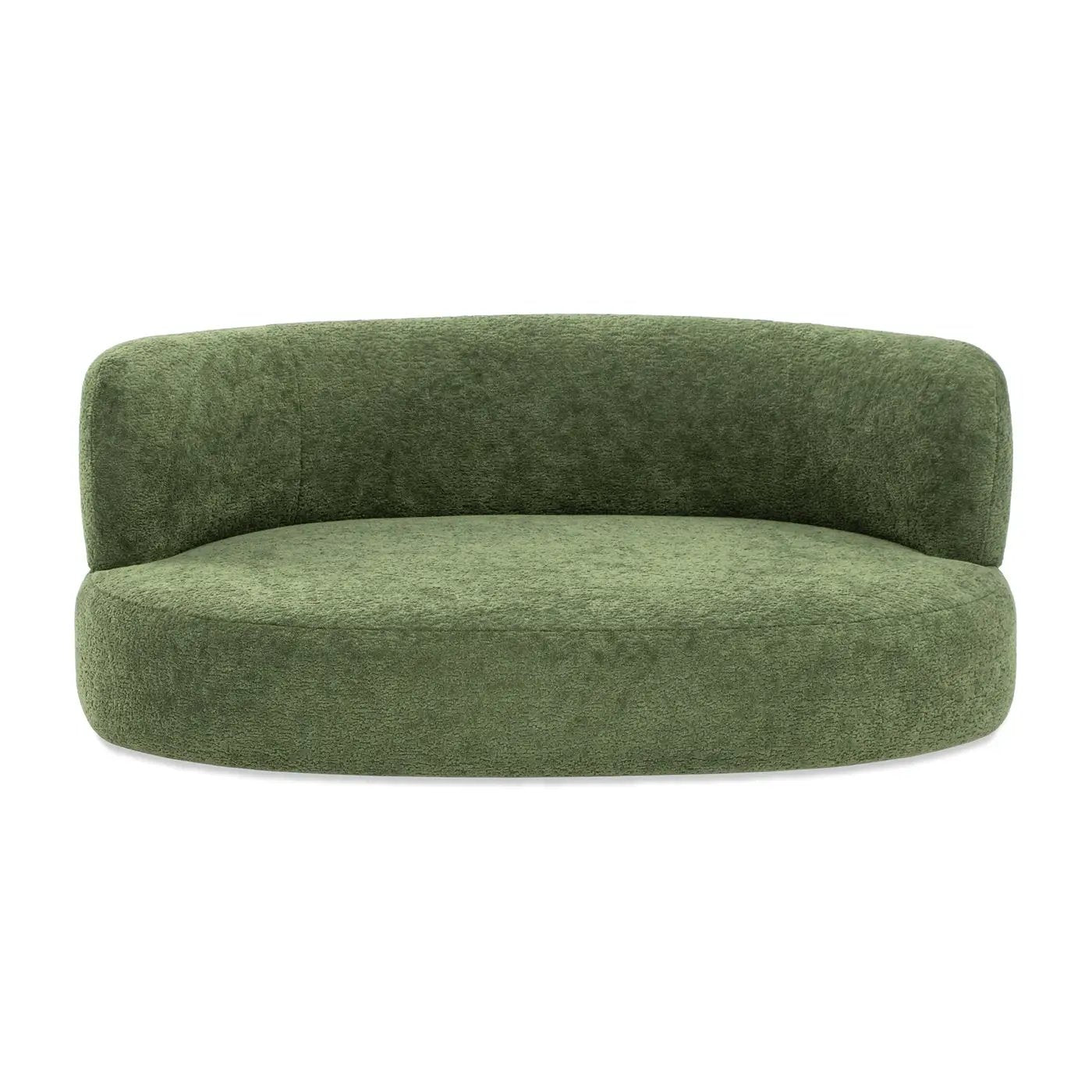 Shep 36' Curved Dog Sofa Bed Medium Moss Green Fleeced Teddy by HouseOfZazla