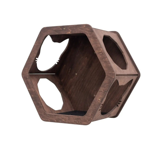 Luxury Dark Walnut Hexagon Cat Wall Shelves Climbing Kit For Home by Enjoy The Wood