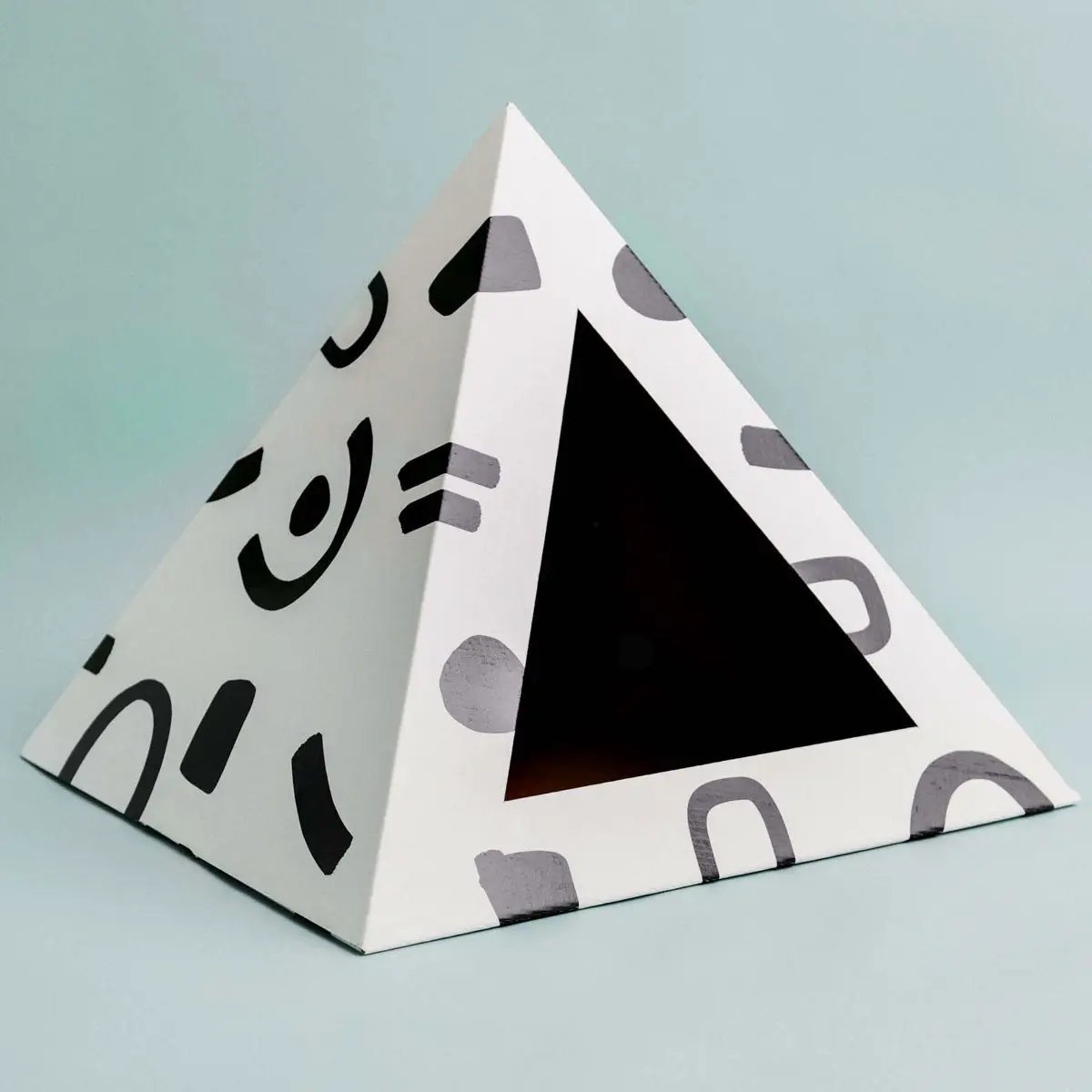 Kitty Kardboard® Cat Pyramid - Artistic Cardboard Feline Hideaway by KittyKardboard