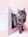 Load image into Gallery viewer, Kitty Kardboard Rose Quartz Cardboard Cat Pyramid Stylish Decor by KittyKardboard
